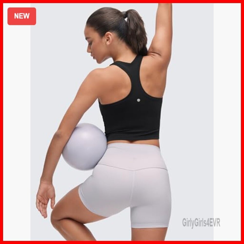 Butterluxe Crop Tank Top - Yoga Workout Athletic Tight Fit Racerback - Picture 5 of 6
